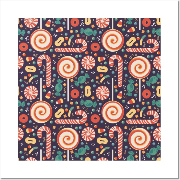 Various Candy Seamless Pattern Wall Art by Simplulina